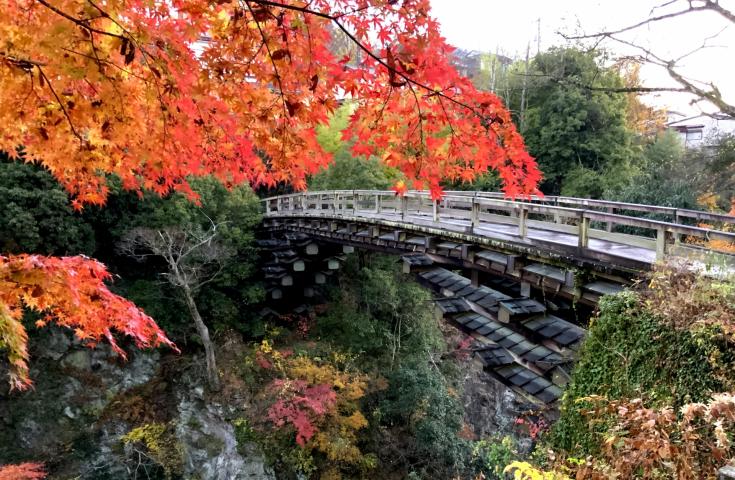 紅葉と橋の風景写真（大きめ）